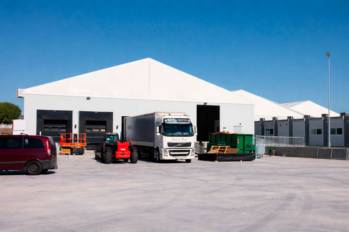 Carpas industriales desmontables sostenibles